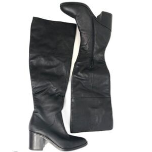 STEVE MADDEN Boots Women's Size 6.5 Black Roman Leather Knee High Shoes
